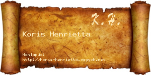 Koris Henrietta névjegykártya